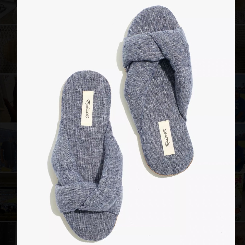 Chambray Crisscross Scuff Slippers